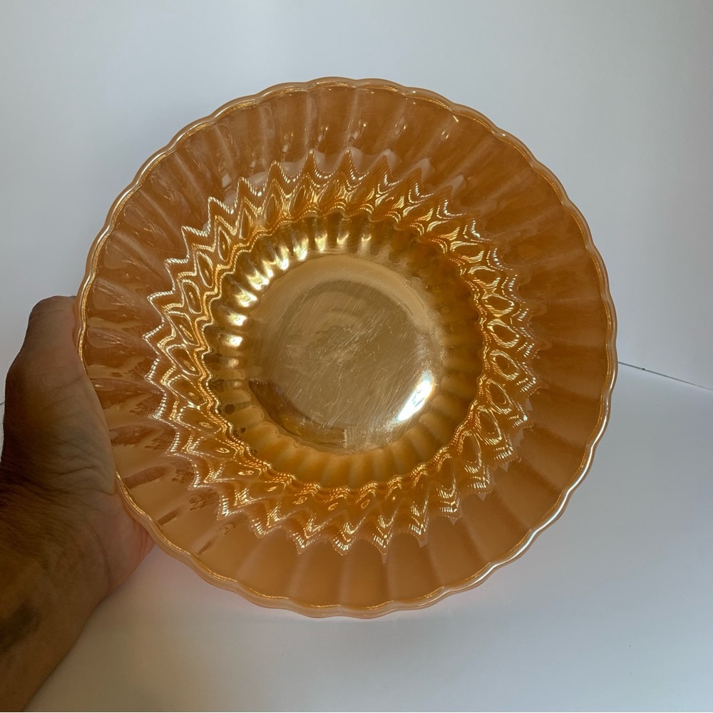 Vintage, Anchor Hocking Fire King Serving Bowl, Peach Luster